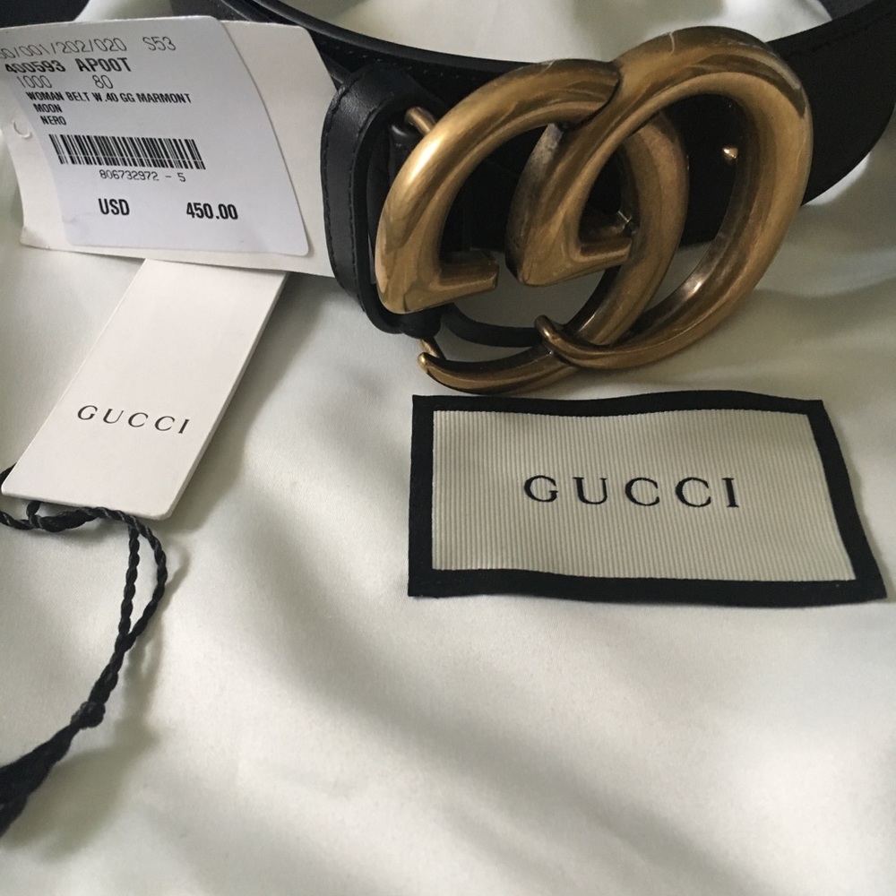 Gucci belt big gold buckle size 80